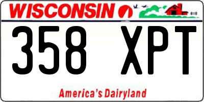 WI license plate 358XPT