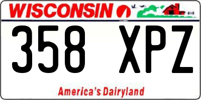 WI license plate 358XPZ
