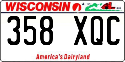WI license plate 358XQC