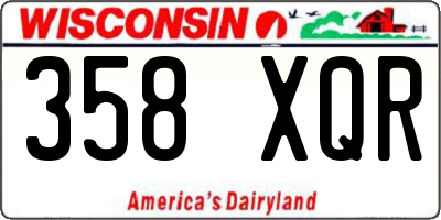WI license plate 358XQR