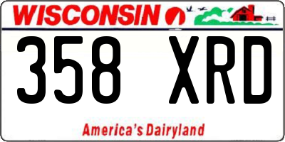 WI license plate 358XRD
