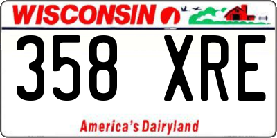 WI license plate 358XRE