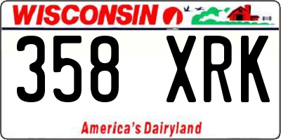 WI license plate 358XRK