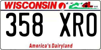 WI license plate 358XRO