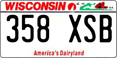 WI license plate 358XSB