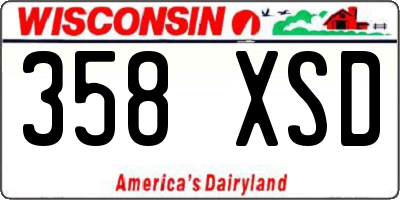 WI license plate 358XSD