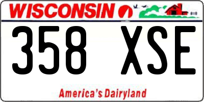 WI license plate 358XSE