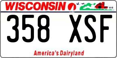 WI license plate 358XSF