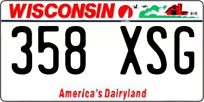 WI license plate 358XSG