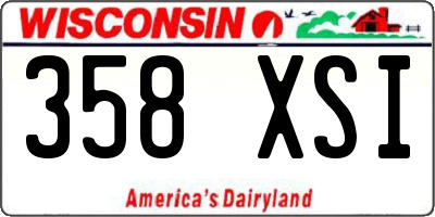 WI license plate 358XSI