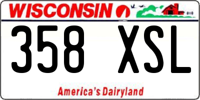 WI license plate 358XSL
