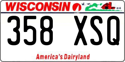 WI license plate 358XSQ