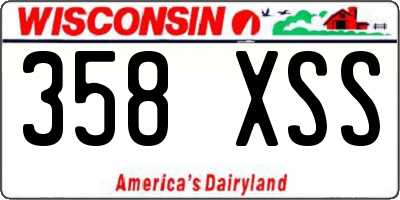WI license plate 358XSS