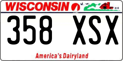 WI license plate 358XSX