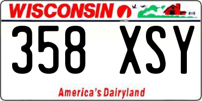 WI license plate 358XSY