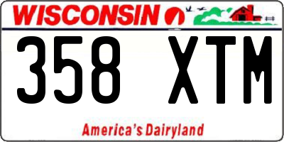 WI license plate 358XTM
