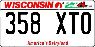 WI license plate 358XTO