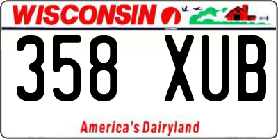 WI license plate 358XUB