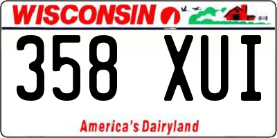 WI license plate 358XUI