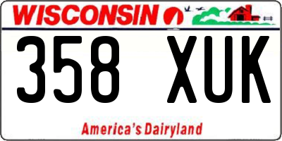 WI license plate 358XUK