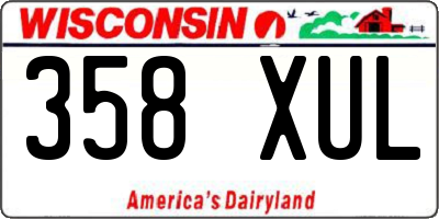 WI license plate 358XUL