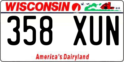 WI license plate 358XUN