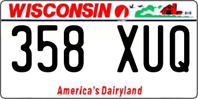 WI license plate 358XUQ