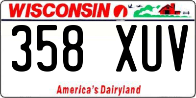 WI license plate 358XUV