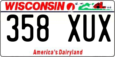WI license plate 358XUX