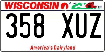 WI license plate 358XUZ