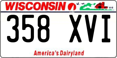 WI license plate 358XVI