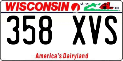 WI license plate 358XVS