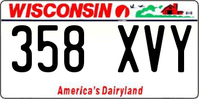 WI license plate 358XVY