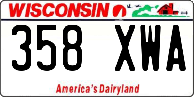 WI license plate 358XWA