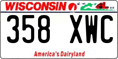 WI license plate 358XWC