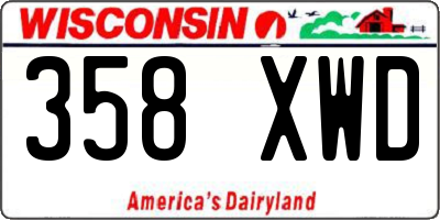 WI license plate 358XWD