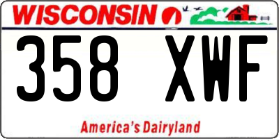 WI license plate 358XWF