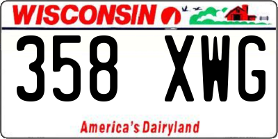 WI license plate 358XWG