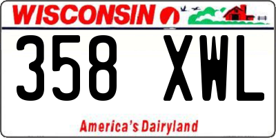 WI license plate 358XWL