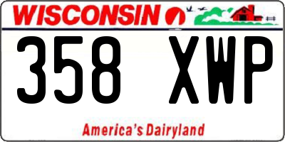 WI license plate 358XWP