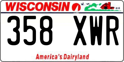 WI license plate 358XWR