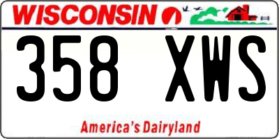 WI license plate 358XWS