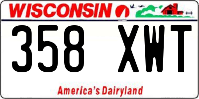 WI license plate 358XWT