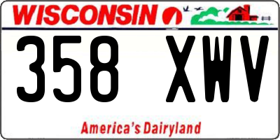 WI license plate 358XWV