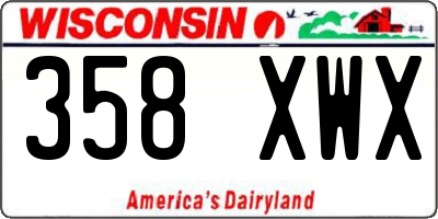WI license plate 358XWX