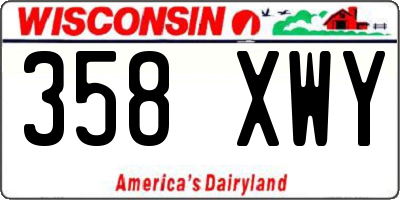 WI license plate 358XWY