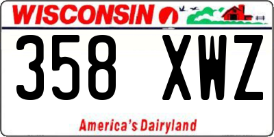 WI license plate 358XWZ