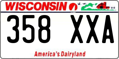 WI license plate 358XXA