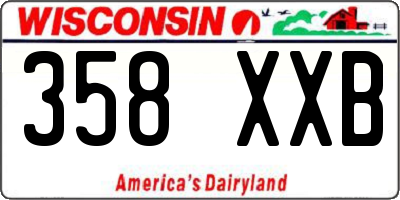 WI license plate 358XXB