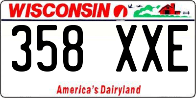 WI license plate 358XXE